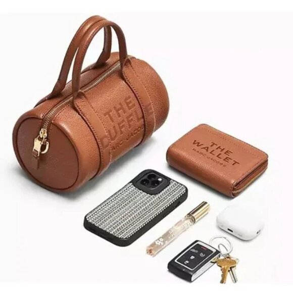 NWT!NEW!Marc Jacobs Mini Duffle Bag -Argan Oil Brown Pebble Leather Women - Picture 4 of 12